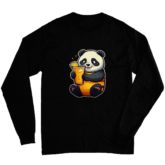 Panda Pet Drinking Lemonade Panda Bear Soda Pop Summer Teddy Bears 1 Long Sleeves