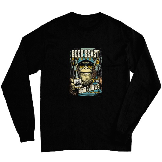 Beer Fun bigfoots Beer Bottle Beast Funny Brew Beers Lover Magazine Long Sleeves