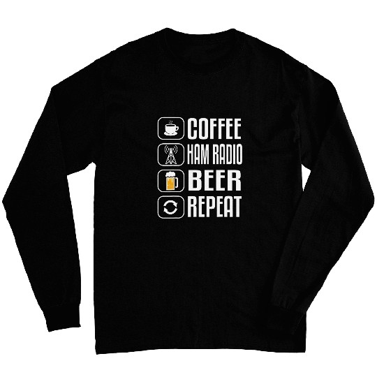 Beer Fun Ham Radio Beer Coffee Lover Funny Christmas Long Sleeves