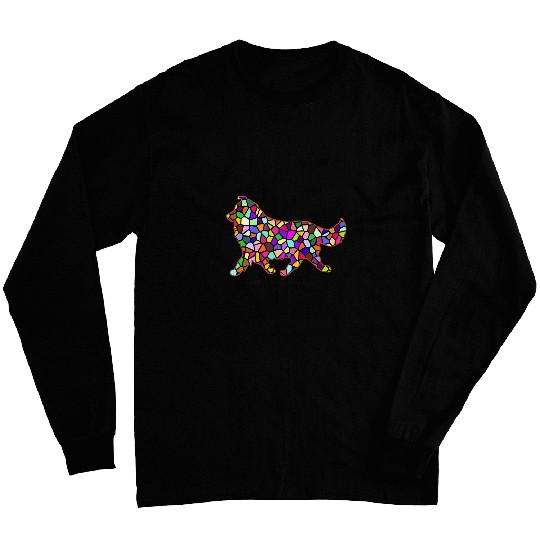 Dog Shetland Sheepdog Sheltie in Stained Glass Long Sleeves