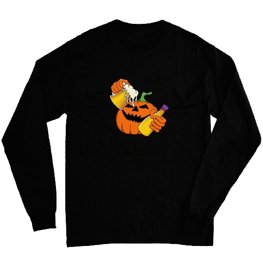 Beer Fun Halloween Pumpkin Beer Potion Trick Or Treat Drinking Party Long Sleeves