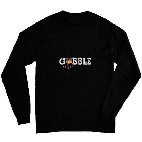 Lacrosse Gift Gobble Gobble Thanksgiving Day Fun American Turkey Face Long Sleeves