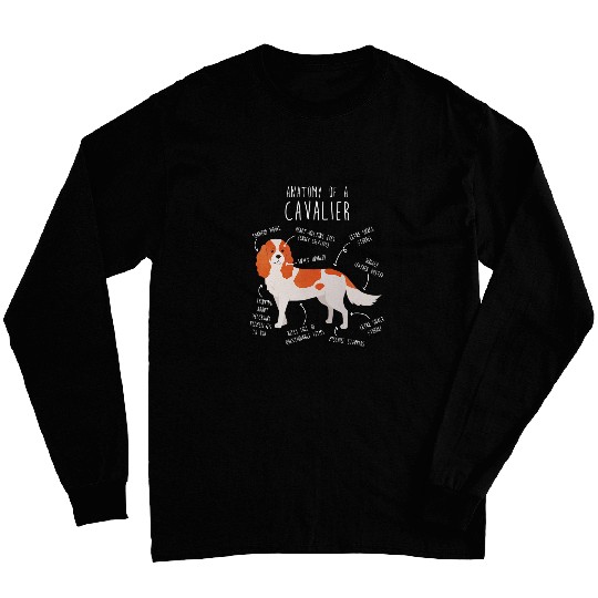 Blenheim Cavalier King Charles Spaniel Dog Mom Funny Anatomy 1 Long Sleeves