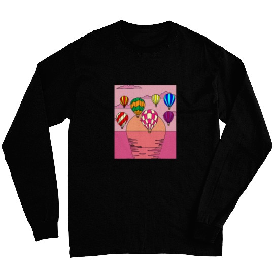 Retro Hot Air Balloons Balloon Ride Long Sleeves