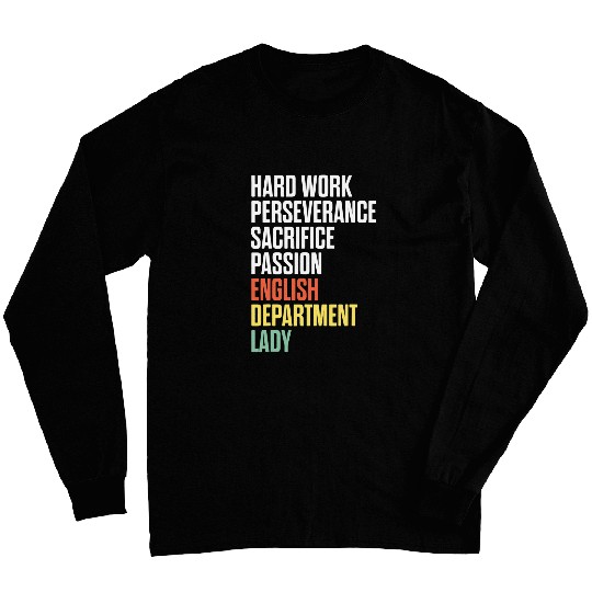 English Department Teacher School Staff 33 Long Sleeves