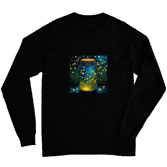 Mystical Fireflies Nostalgic Nature Hiking Camping Product Long Sleeves