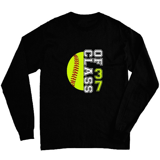 Back To School Class of 2037 HandPrint Kindergarten Softball Long Sleeves