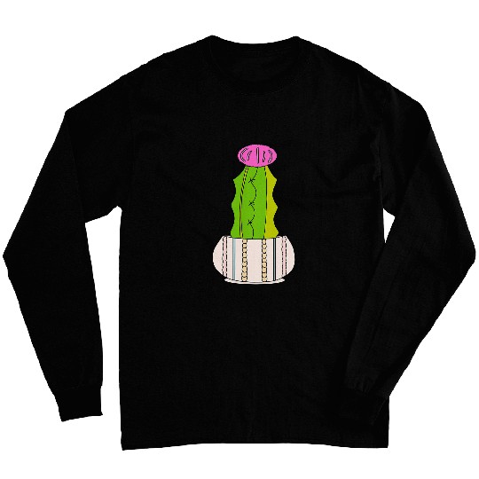 Cute Hybrid Cactus In A CableKnit Patterned Pot Long Sleeves