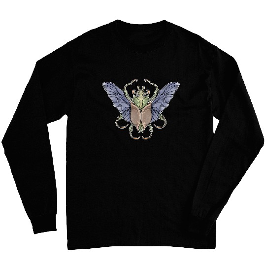 Cool Fantasy Tulip Beetle Illustration Entomologist Tee Long Sleeves