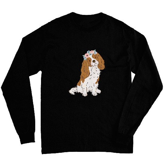 Floral Blenheim Cavalier King Charles Spaniel Cavie Mom Long Sleeves