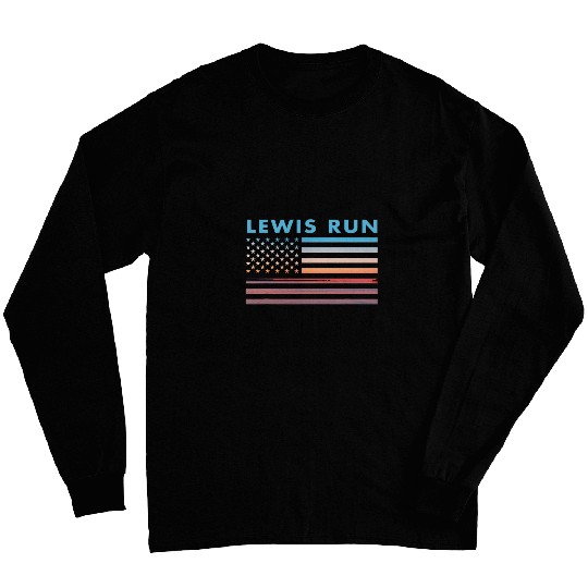 vintages Sunset American Flag Lewis Run Pennsylvania Long Sleeves