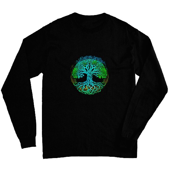 Wiccan Pagan Viking Yggdrasil Celtic Tree Of Life Long Sleeves