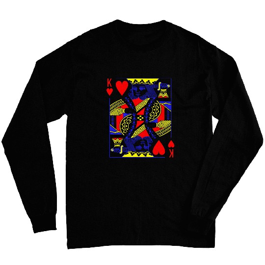 Funny King of Hearts Costume Magic Pokers Card Math Geek Long Sleeves