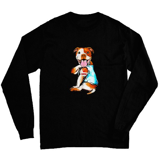 women dog tattoo love grandma Long Sleeves