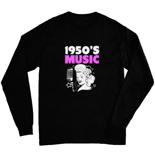 1950s Music Rock And Roll Music Sock Hop For Women Long Sleeves