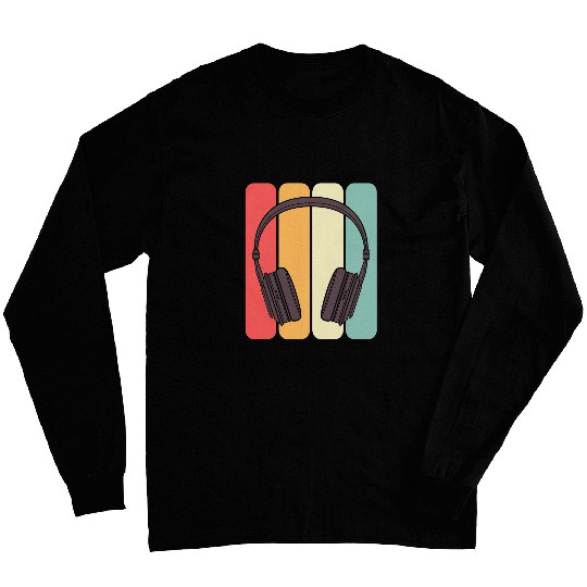1990s Music Lover Musician 90s Retro Headphones Long Sleeves
