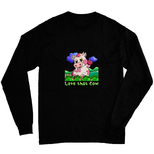 Cow Lover Strawberry Cow Design 21 Long Sleeves