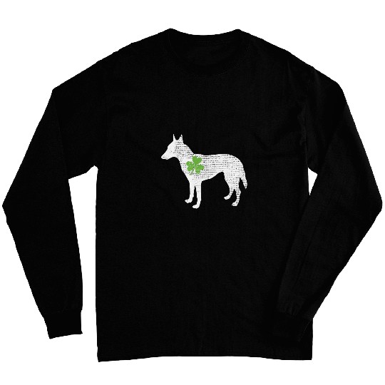 Belgian Shepherd Malinois Dog Shamrock St Patricks Day Long Sleeves