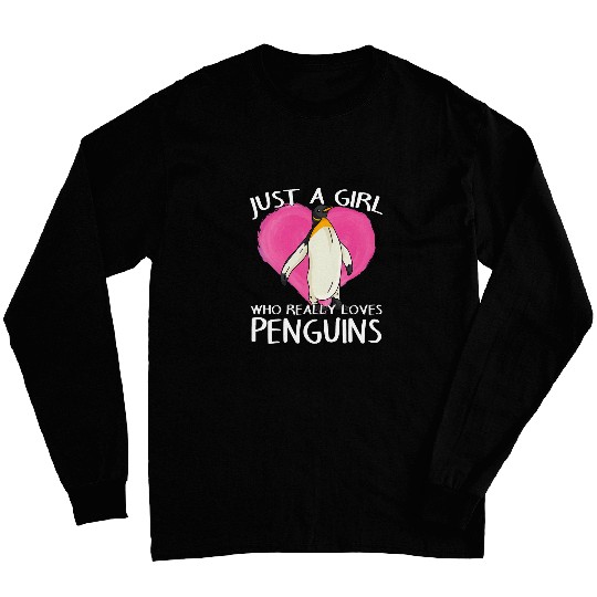 Penguin Pet Birdwatching Birding Bird Girl Who Really Loves Penguins Long Sleeves
