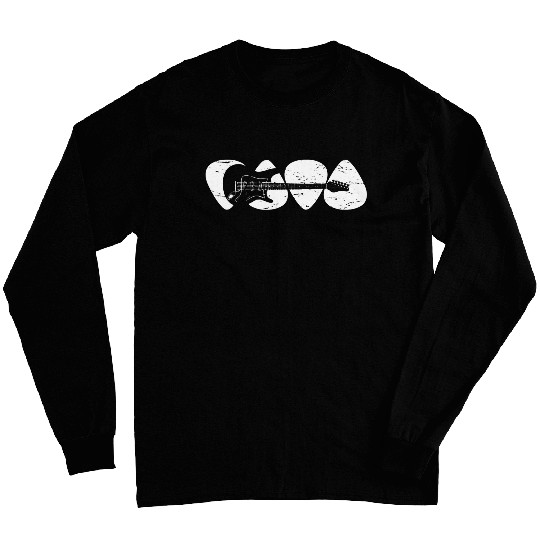 Guitar Picks Art Electric Guitar Player Band Musician Artist Long Sleeves