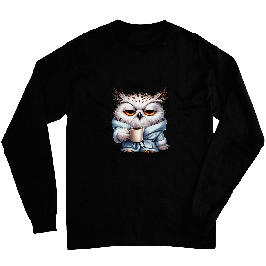 Owl Pet Funny Sarcastic Night Owl In Robe Long Sleeves