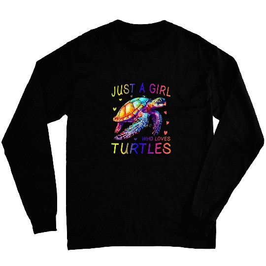 Watercolor Just A Girl Who Loves Turtles Sea Ocean 1 Long Sleeves