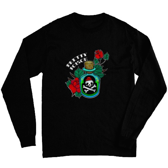 Poison Bottle Skull and Roses Tattoo Long Sleeves