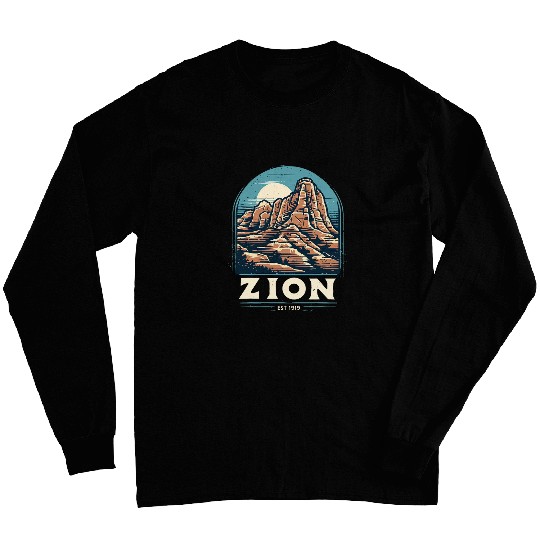 vintages Zion Utah Canyon National Park Retro Graphic Long Sleeves
