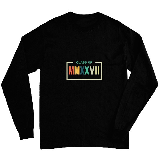 Class of 2027 Roman Numerals Freshman Math Student Long Sleeves