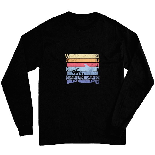 Waikiki Surfing Surfer vintages Surf Board Beach Man Boy Long Sleeves