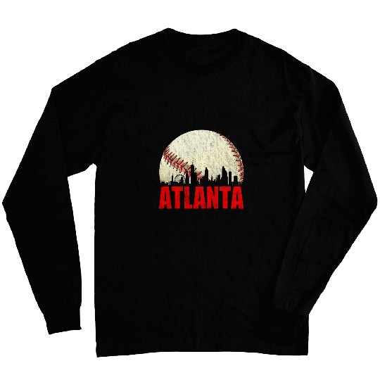 Atlanta vintages Baseball Lover Player and Fans Graphic Long Sleeves