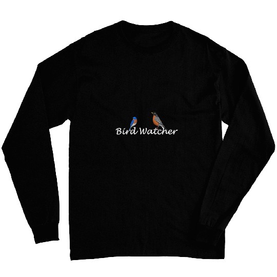 Lacrosse Gift Bluebird American Robin Bird Watcher Birder Birdlover Long Sleeves