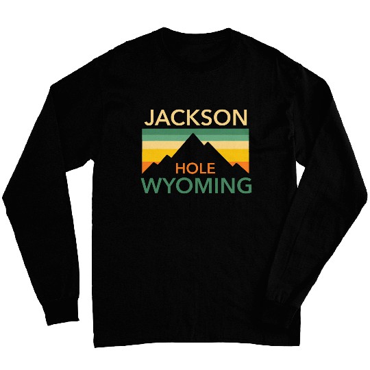 Retro Jackson Hole Wyoming vintages Hiking Mountains Pride Long Sleeves