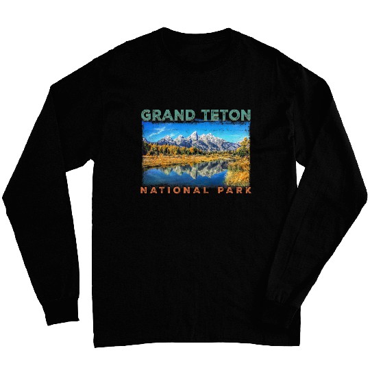 Retro Grand Teton National Park Wyoming Est 1929 Hiking 1 Long Sleeves