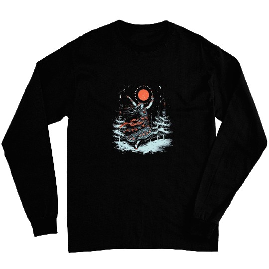 Van Gogh Style Winter Solstice Christmas Dance Fashion 3 Long Sleeves