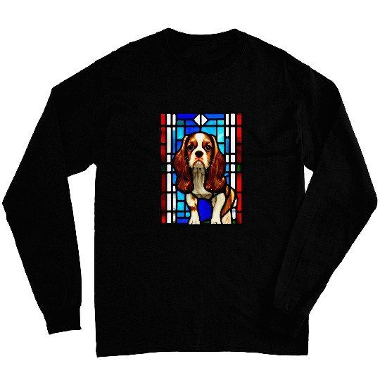 Cavalier King Charles Spaniel Stained Glass Pop Art 8 Long Sleeves