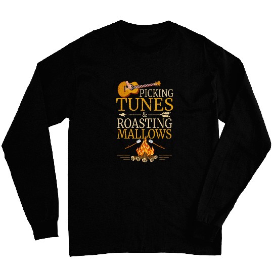 Picking Tunes Roasting Mallows Classic Guitar Marshmallow Long Sleeves