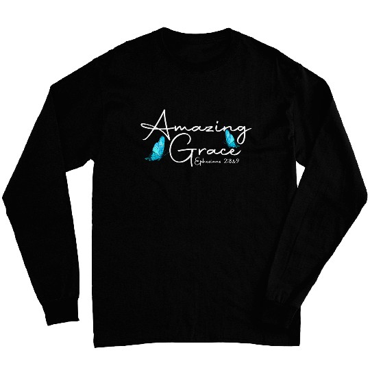Eph  289 Amazing Grace Butterfly Graphic Long Sleeves