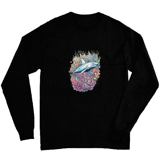 Shark Coral Reef Underwater Sea Ocean Diving 1 Long Sleeves