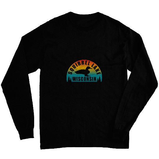 Squirrel Pet Lake Northern Wisconsin Sunset Loon Long Sleeves
