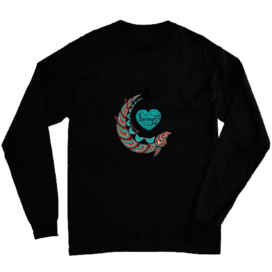 Pacific Northwest Salmon Fishing Design Long Sleeves