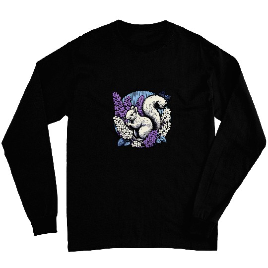 Squirrel Pet Lilac Bush squirrel artwork hikers designs Long Sleeves