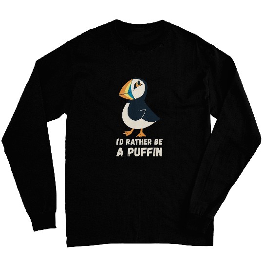 Id Rather Be Puffin Lover Iceland Animal Seabird Lover Long Sleeves