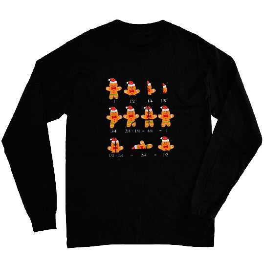 Christmas Math Teacher Gingerbread Holiday Season Math Lover Long Sleeves