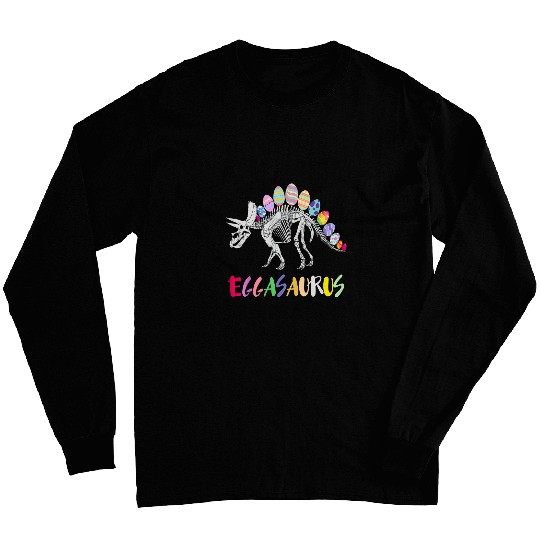 eggasaurus stegosaurus egg dinosaur happy easter day 1 Long Sleeves