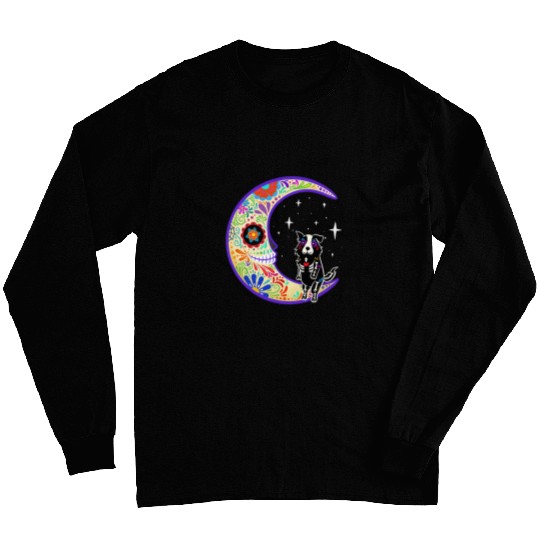 Skeletons Skulls Sheltie Dia de Los Muertos Skull Long Sleeves