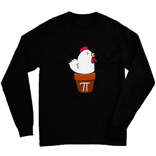 Cute Chicken Pot Pie Funny Math Pun Pi Symbol Long Sleeves