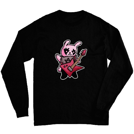 Heavy Metal Rock Guitar Music Rabbit Kids Gift Long Sleeves