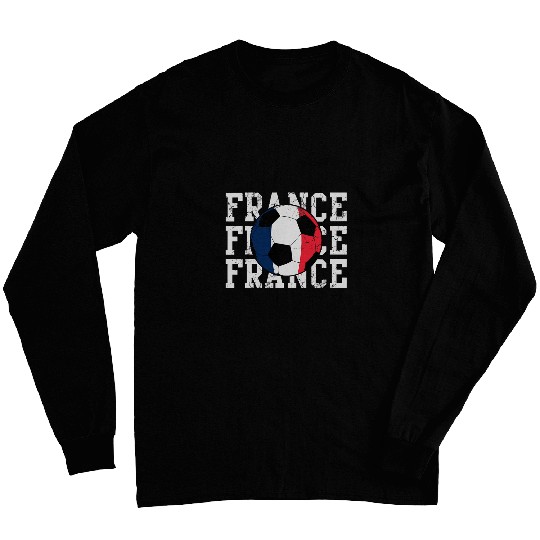 France Soccer Ball French Flag Sports Coachs Player Team Long Sleeves