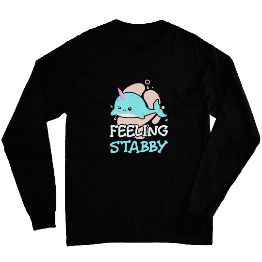 Narwhal Unicorns Feel Stabby Fish Children Boy Girl Whale Sea Long Sleeves